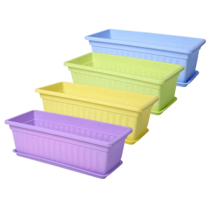 گلدان پلاستیکی رنگی مستطیلی