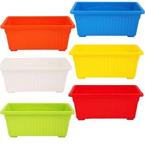 گلدان پلاستیکی رنگی مستطیلی