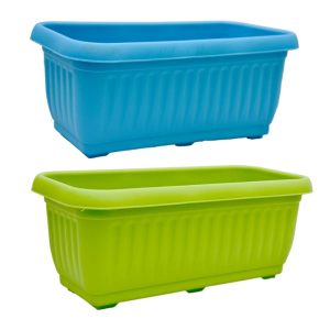 گلدان پلاستیکی رنگی مستطیلی