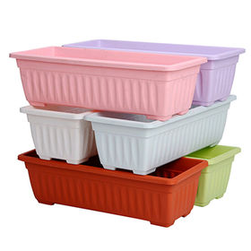 گلدان پلاستیکی رنگی مستطیلی