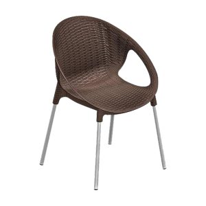 میز و صندلی پلاستیکی طرح حصیری 6 نفره