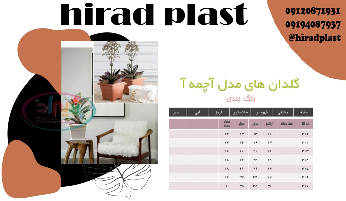 گلدان پلاستیکی آپارتمانی آچمه