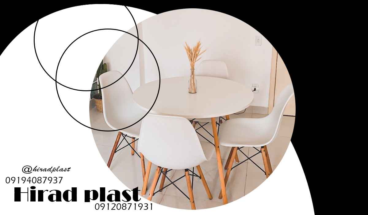 میز و صندلی پلاستیکی پایه چوبی