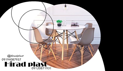 میز گرد پایه چوبی